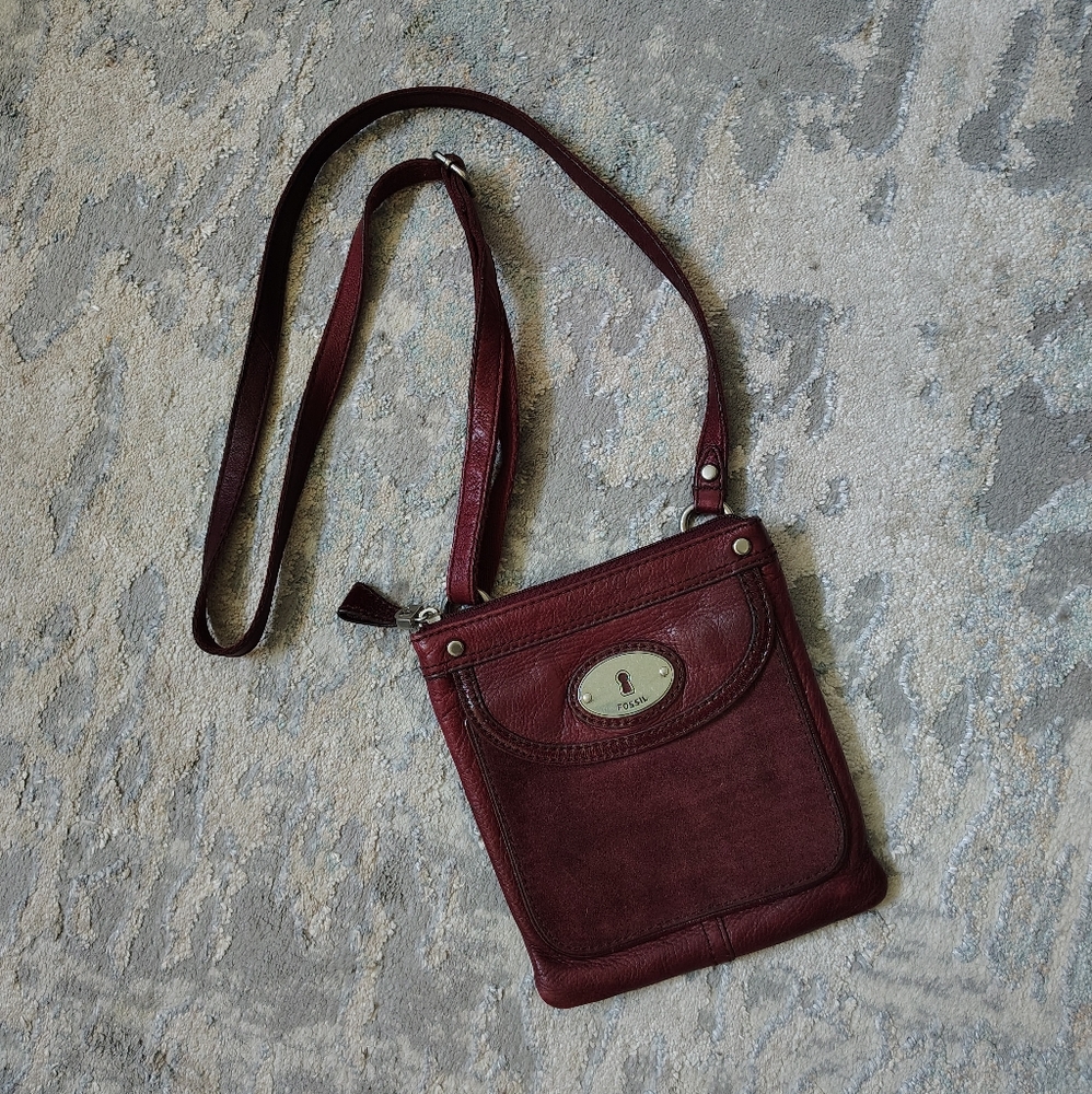 Fossil Burgundy Crossbody